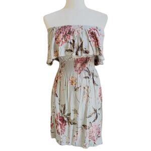 Chaser Strapless Summer Dress Floral Ruffle Feminine
